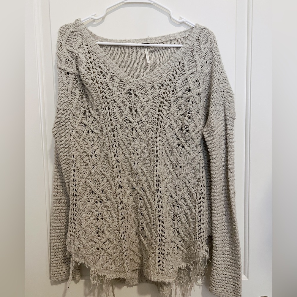 Free People Raw Hem Knit Sweater